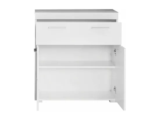 Meuble bas de salle de bain 2 portes 1 tiroir blanc brillant Kelia 73cm