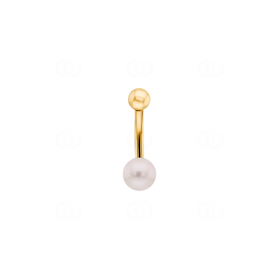 Bauchpiercing 750/18 K Gelbgold mit Süsswasserperle