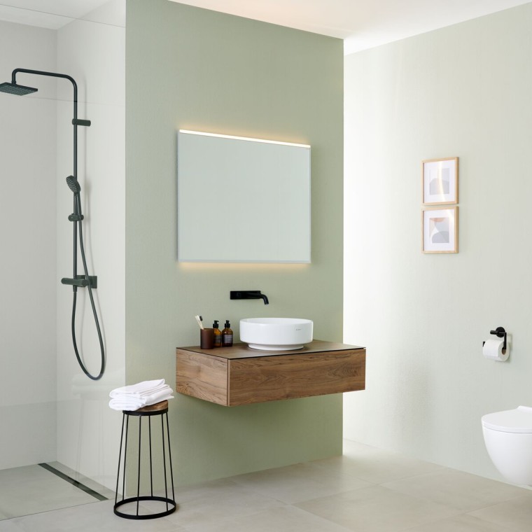 Geberit Option spiegel met verlichting en verwarming 40x70cm zwart
