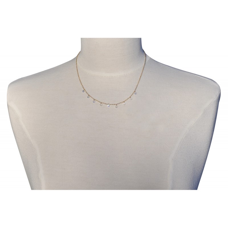 Collier Plaqué Or Strass Dégradé de Couleurs