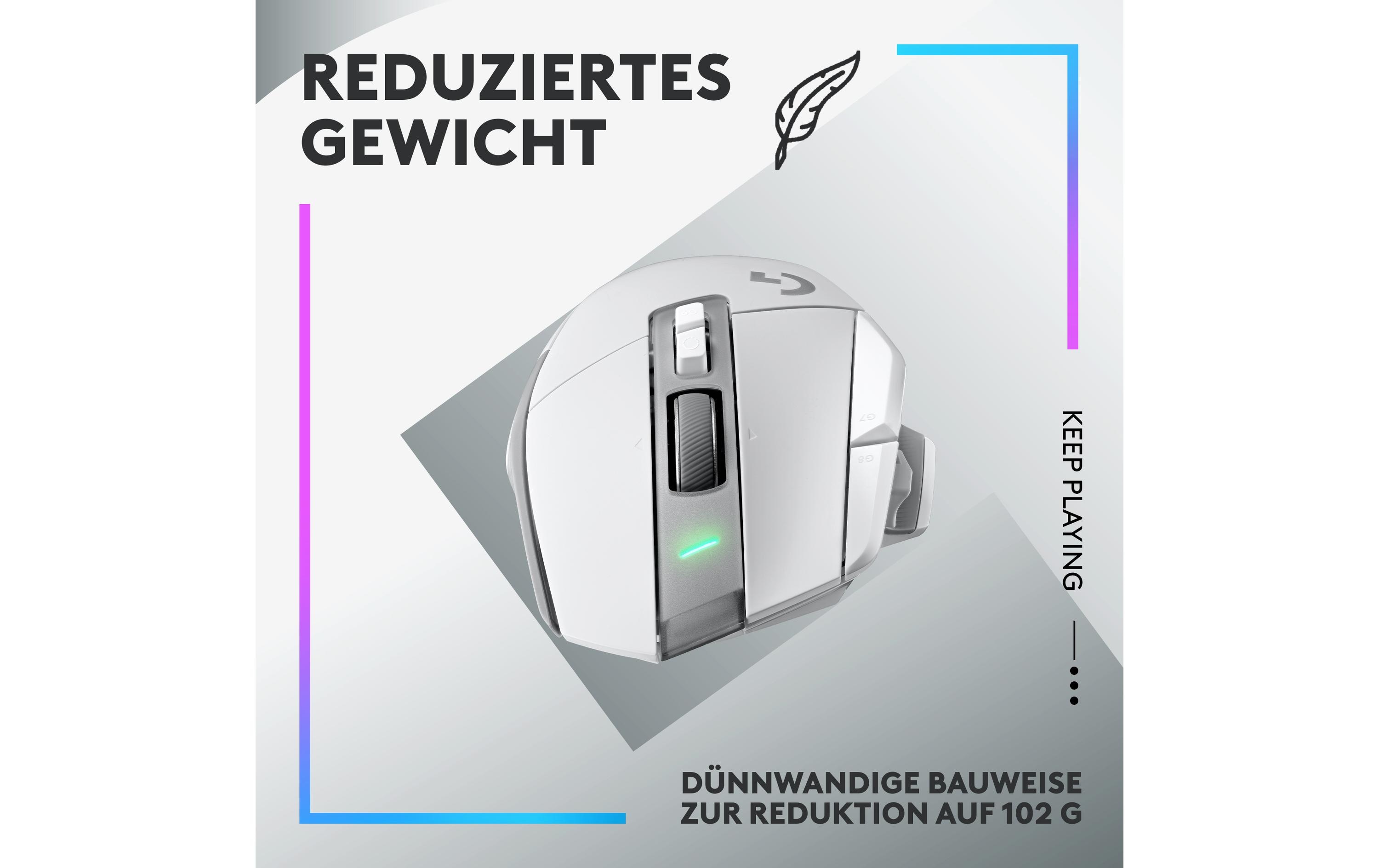 Gaming-Maus G502 X Lightspeed WeissKabellose Gaming-Maus mit Lightspeed Technologie
