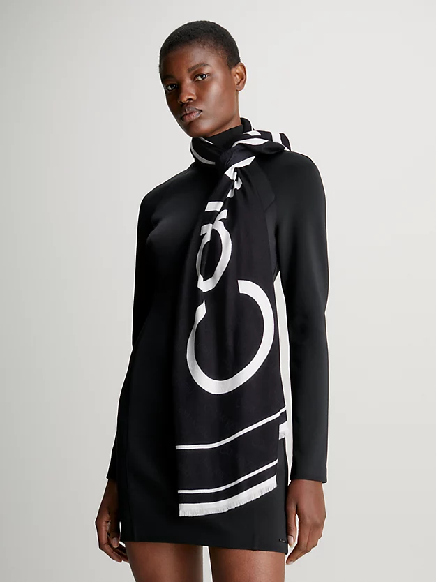 Cachecol Jacquard com logotipo