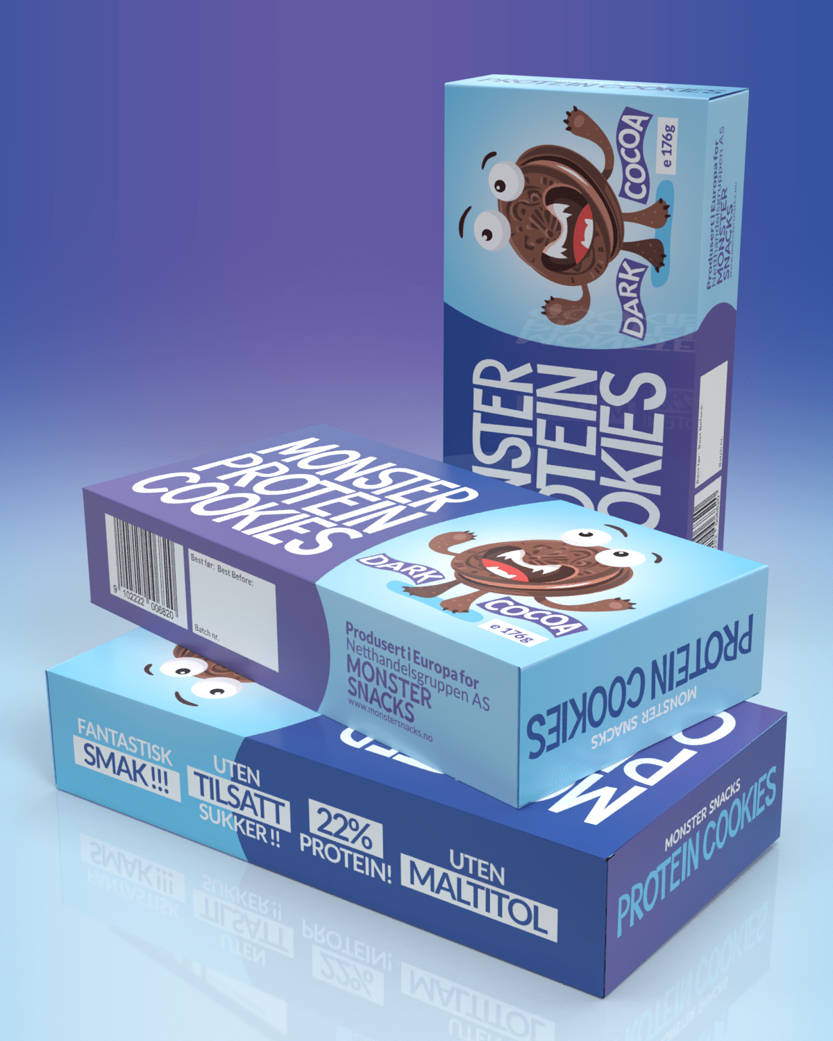 Monster Protein Cookies Dark Cocoa 3x176g