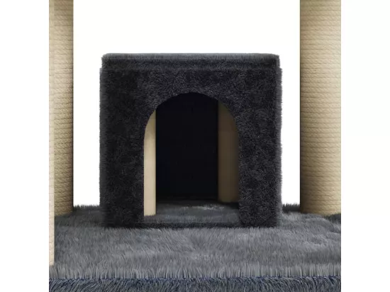 Arbre à chat avec griffoirs en sisal Gris foncé 171 cm