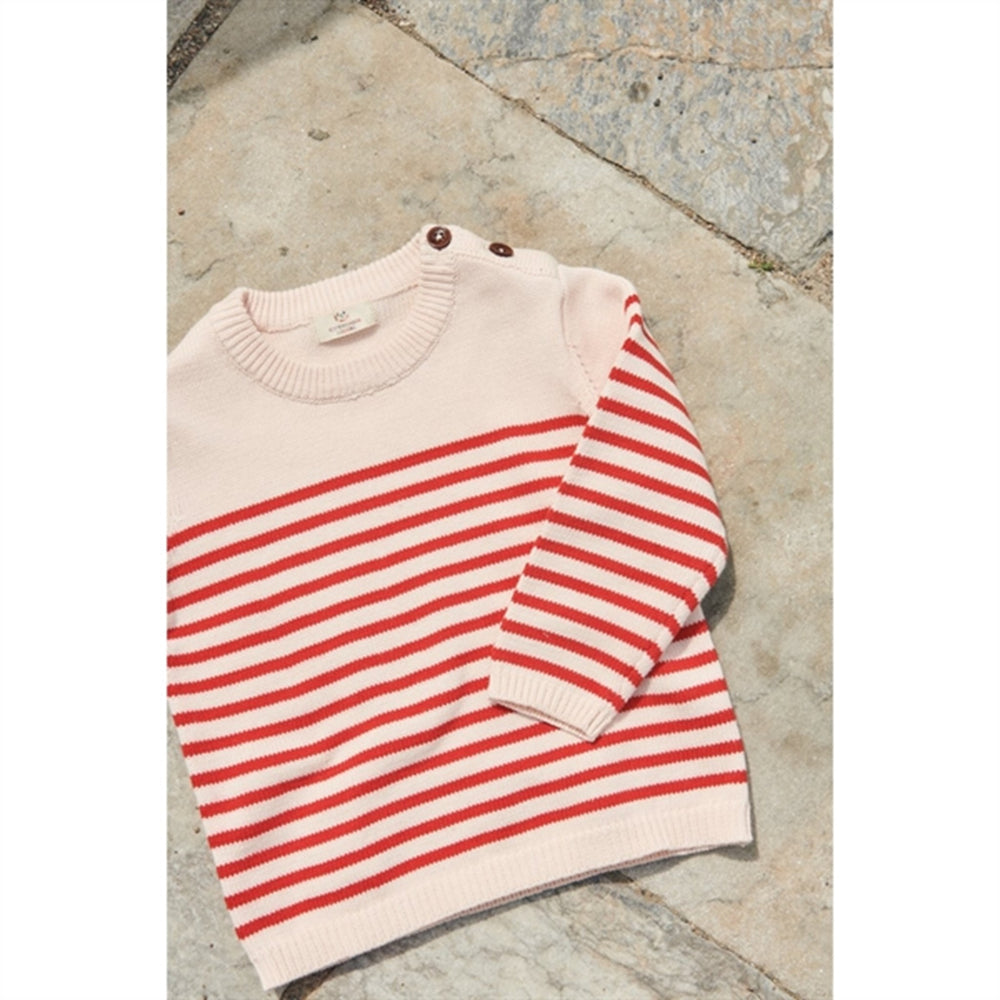 Køb Copenhagen Colors Dusty Rose/Red Comb. Strik Sailor Stribet Sweater
