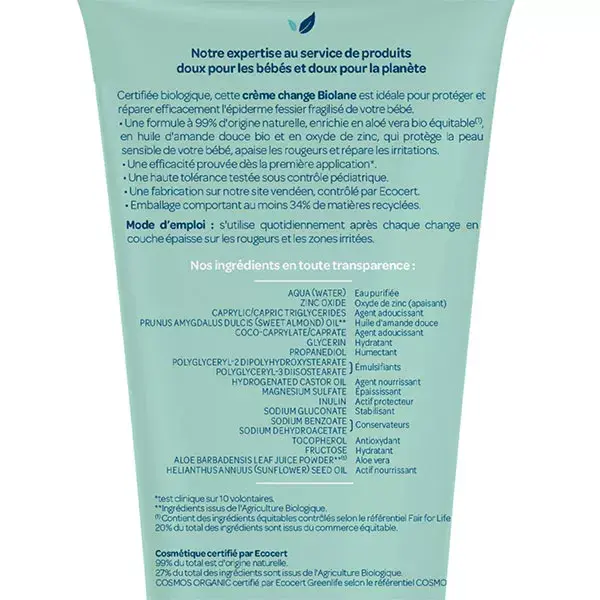 Biolane - Creme Hidratante Orgânico - Bebê - 100 ml