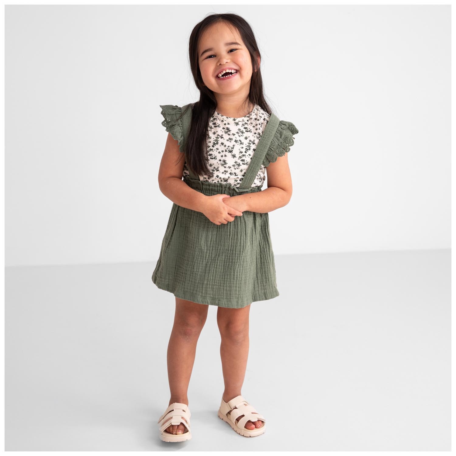 Prénatal peuter T-shirt korte mouwen bloemen wit
