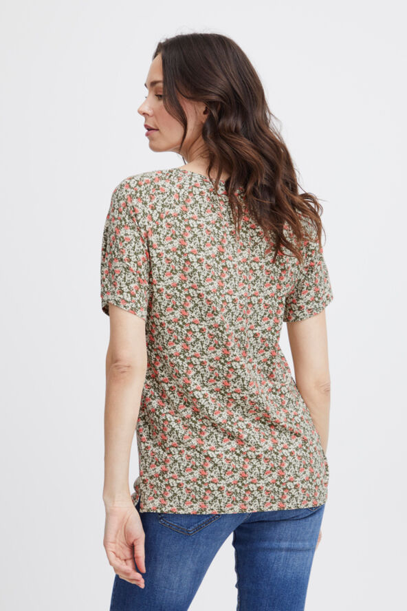 Fransa FRSANIE TEE 1 Loden greeen flower aop hs24