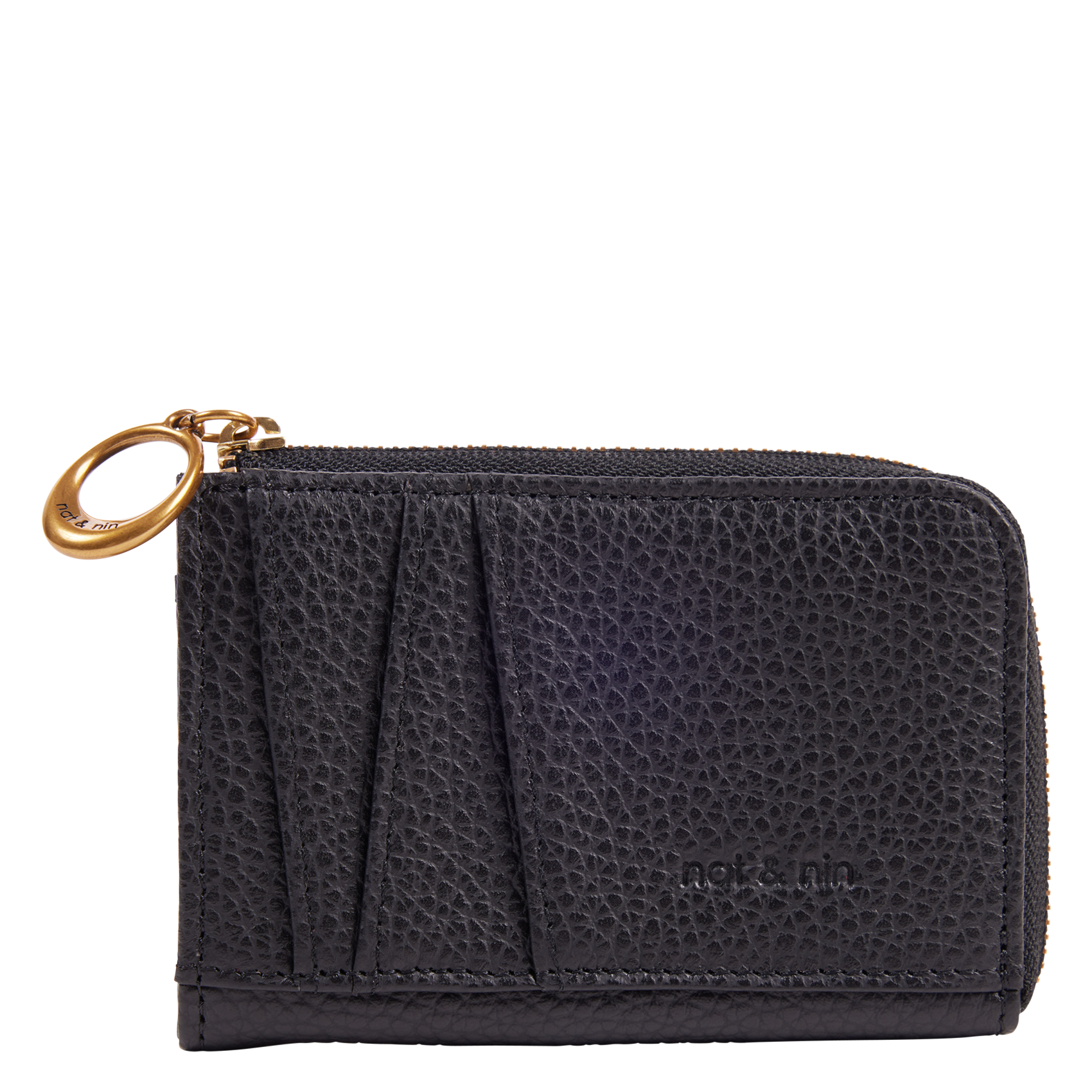 NIKO - Porte-cartes en cuir grainé | Noir
