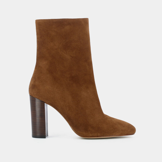 Bottines à talons  en velours marron