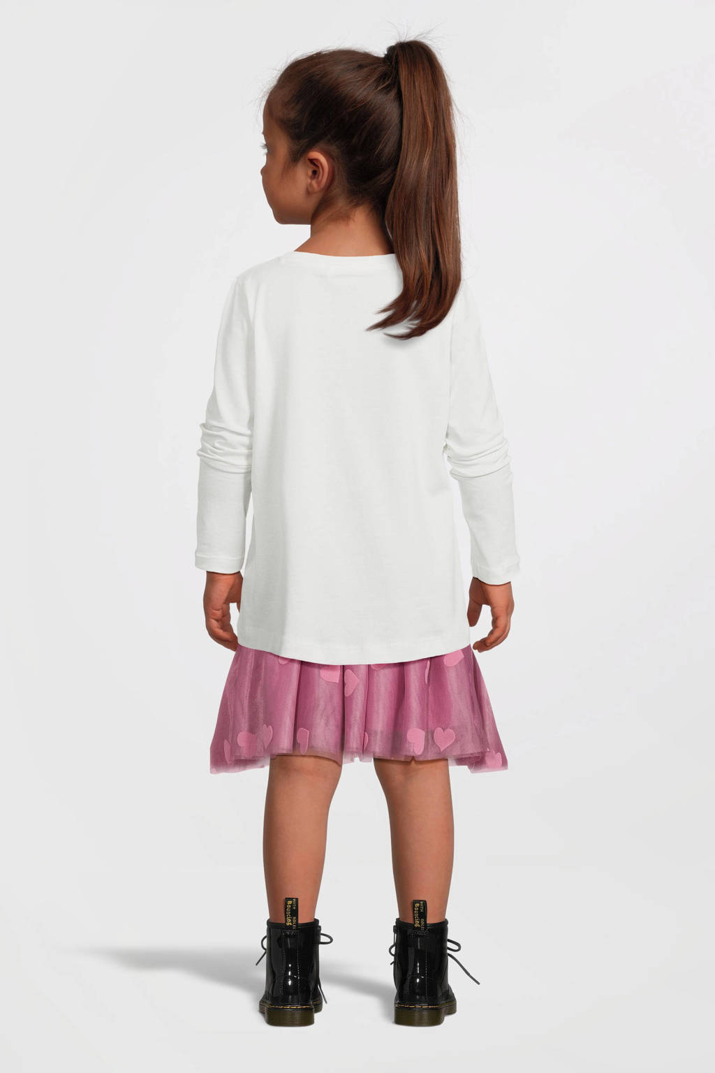 NAME IT longsleeve NMFVIOLET met printopdruk ecru