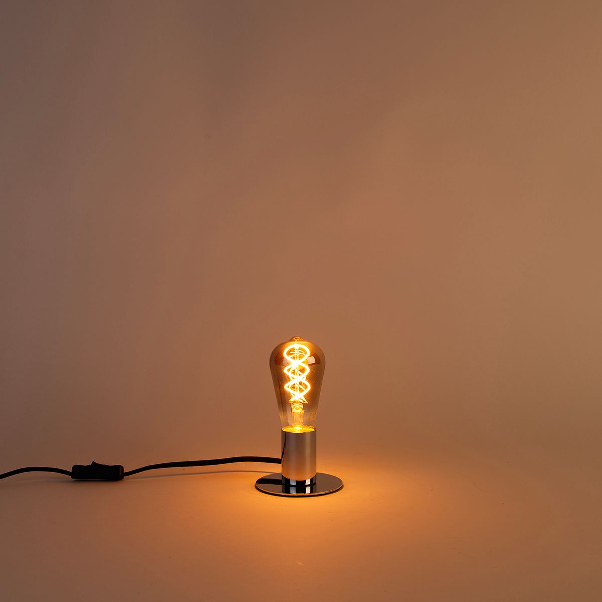 Set van 5 E27 dimbare LED gedraaid filament lamp ST64 smoke 120 lm 1800K