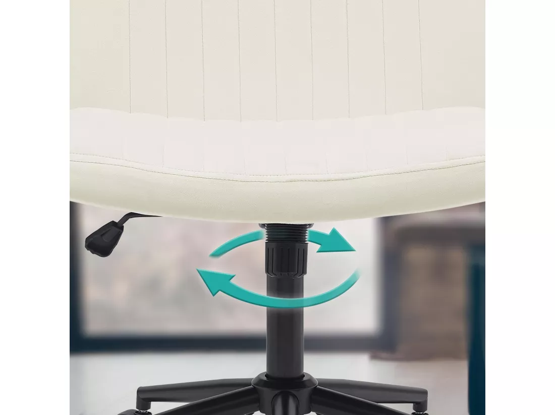Chaise de bureau - Velours - Crème - Kingman