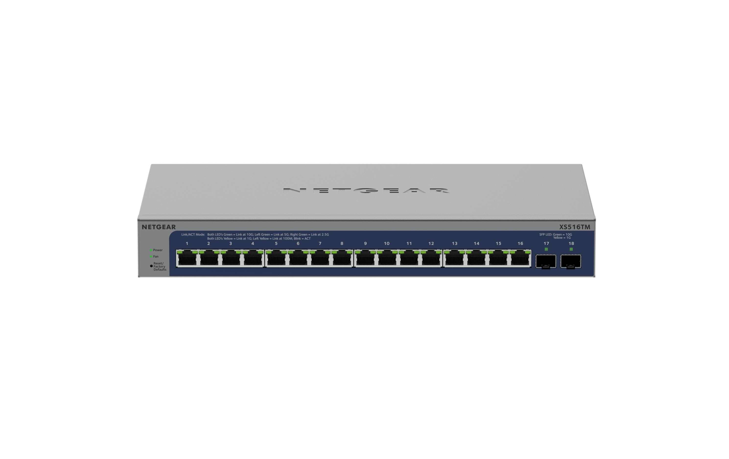 Switch XS516TM-100EUS 16 Port<br>16-Port 10G/Multi-Gigabit Ethernet Smart Switch mit 2 10G SFP+ Ports
