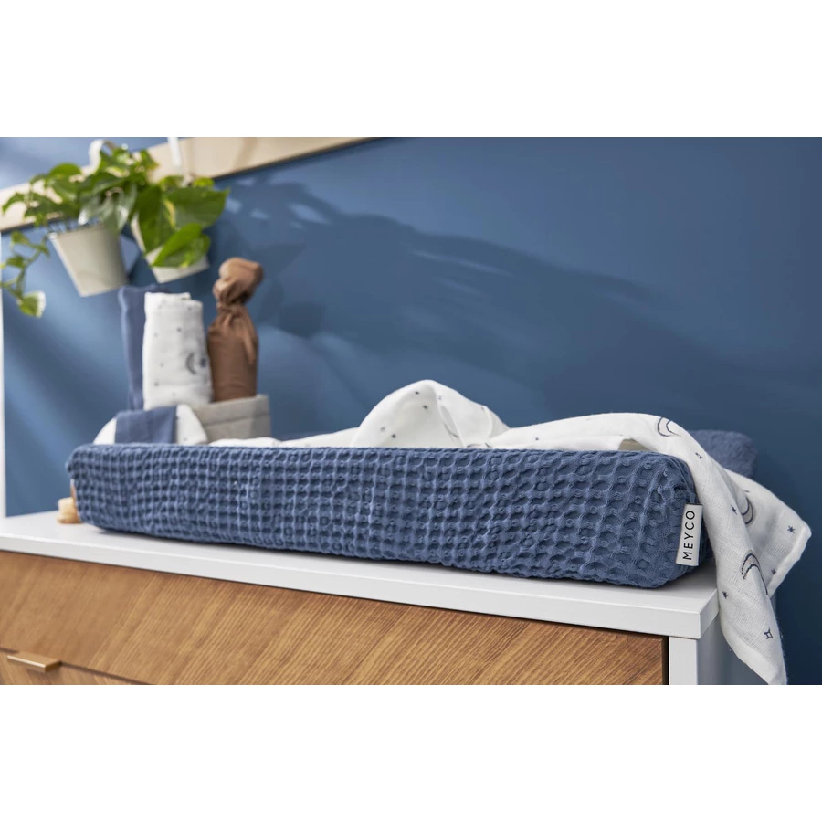 MEYCO Wickelauflagenbezug Waffel Teddy - Indigo - 50 x 70 cm