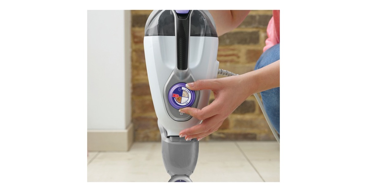 BLACK+DECKERBHSM1615DSM 1600W Steam-mop met SteaMitt, deltavoet en 17 accessoires stoomreiniger  (Wit/donkerpaars)