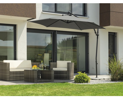 Schneider Genoa parasol Ø 300 cm H 255 cm antraciet