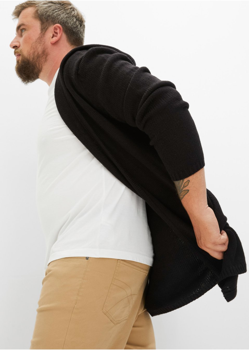 Gilet en maille à capuche
