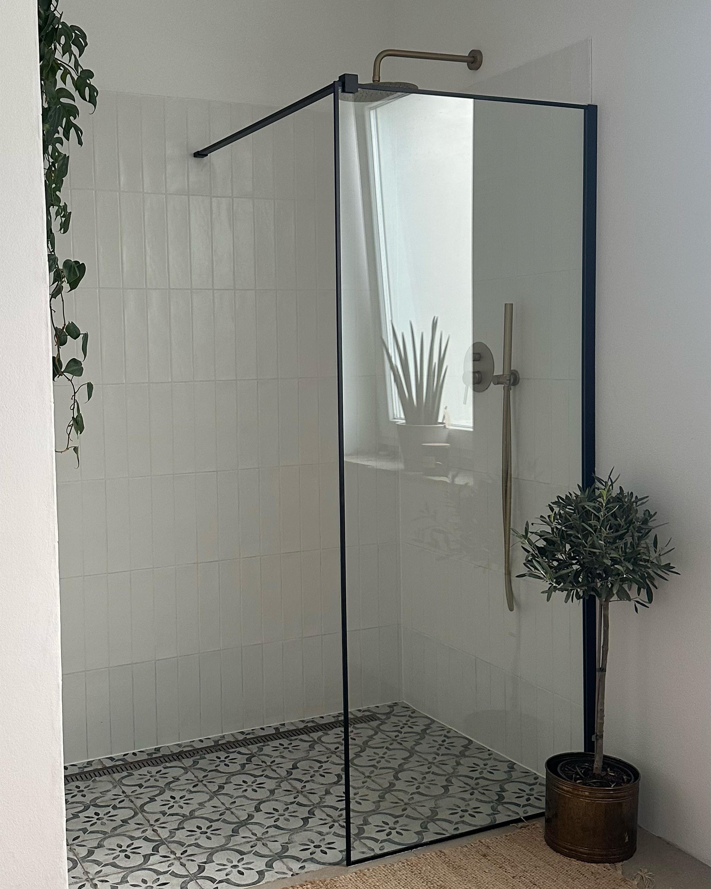 Douchescherm WASPAM II 100 x 190 cm Zwart
