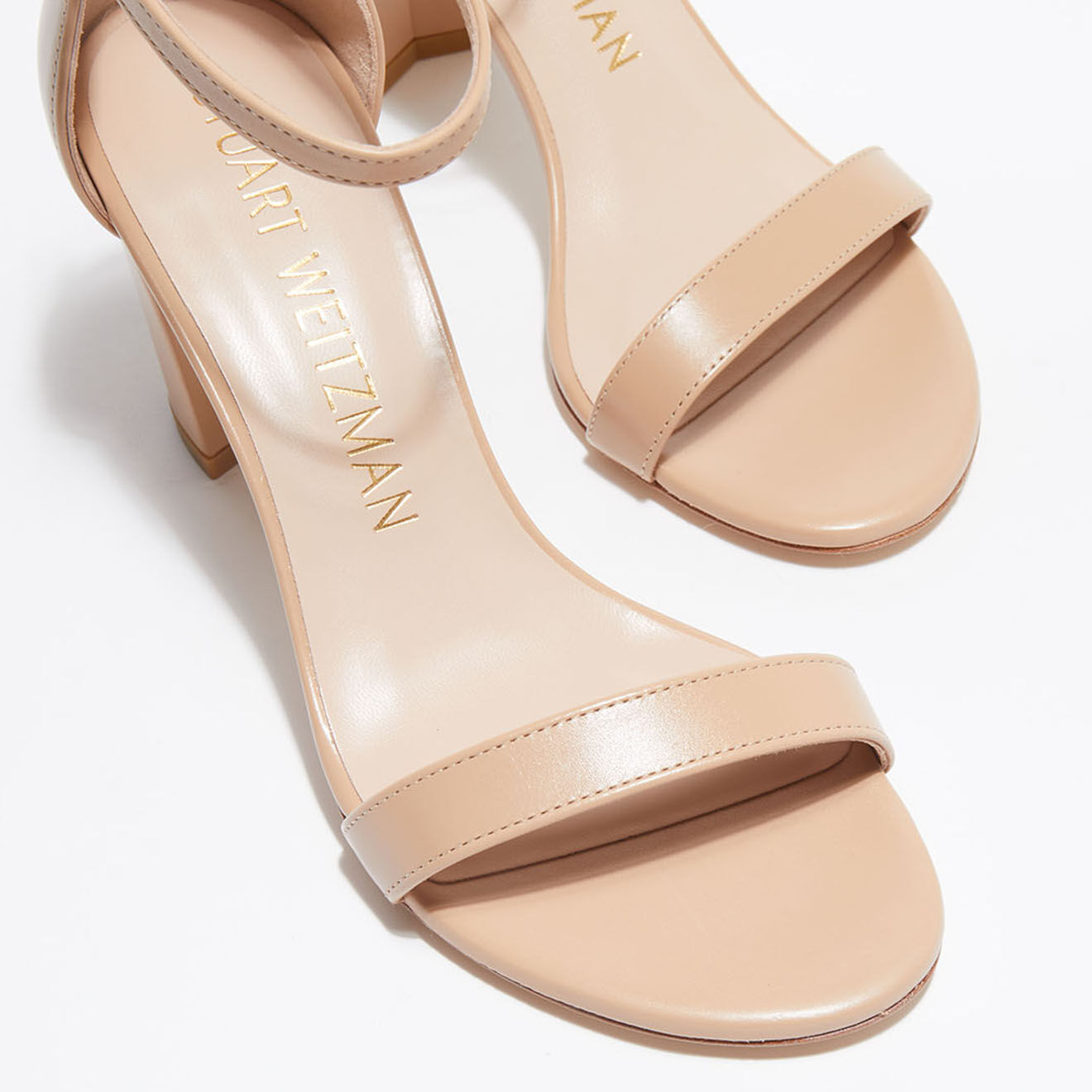Stuart Weitzman Sandales en Cuir Nearlynude beiges - Talon 8 cm