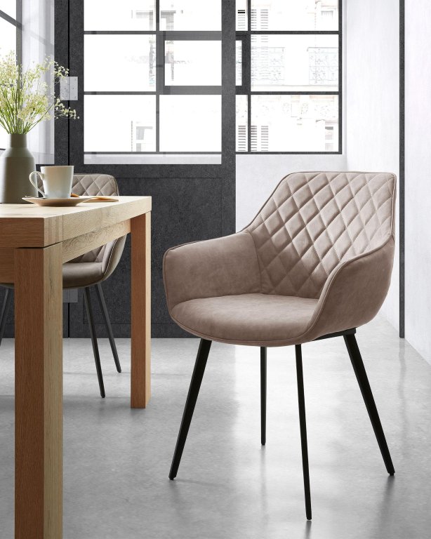 Kave Home Amira eetkamerstoel beige chenille