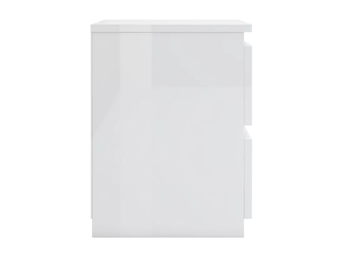 Tables de chevet 2 pcs Blanc brillant Bois d’ingénierie