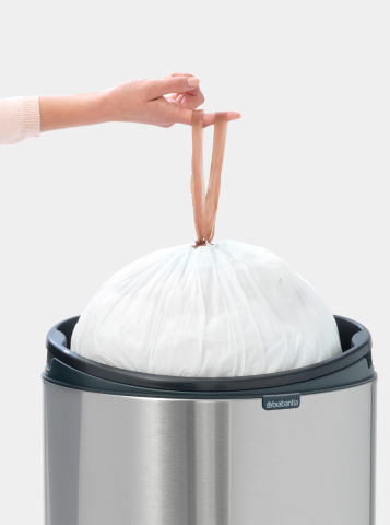 Touch Bin New afvalemmer, 40 liter, kunststof binnenemmer - Matt Steel