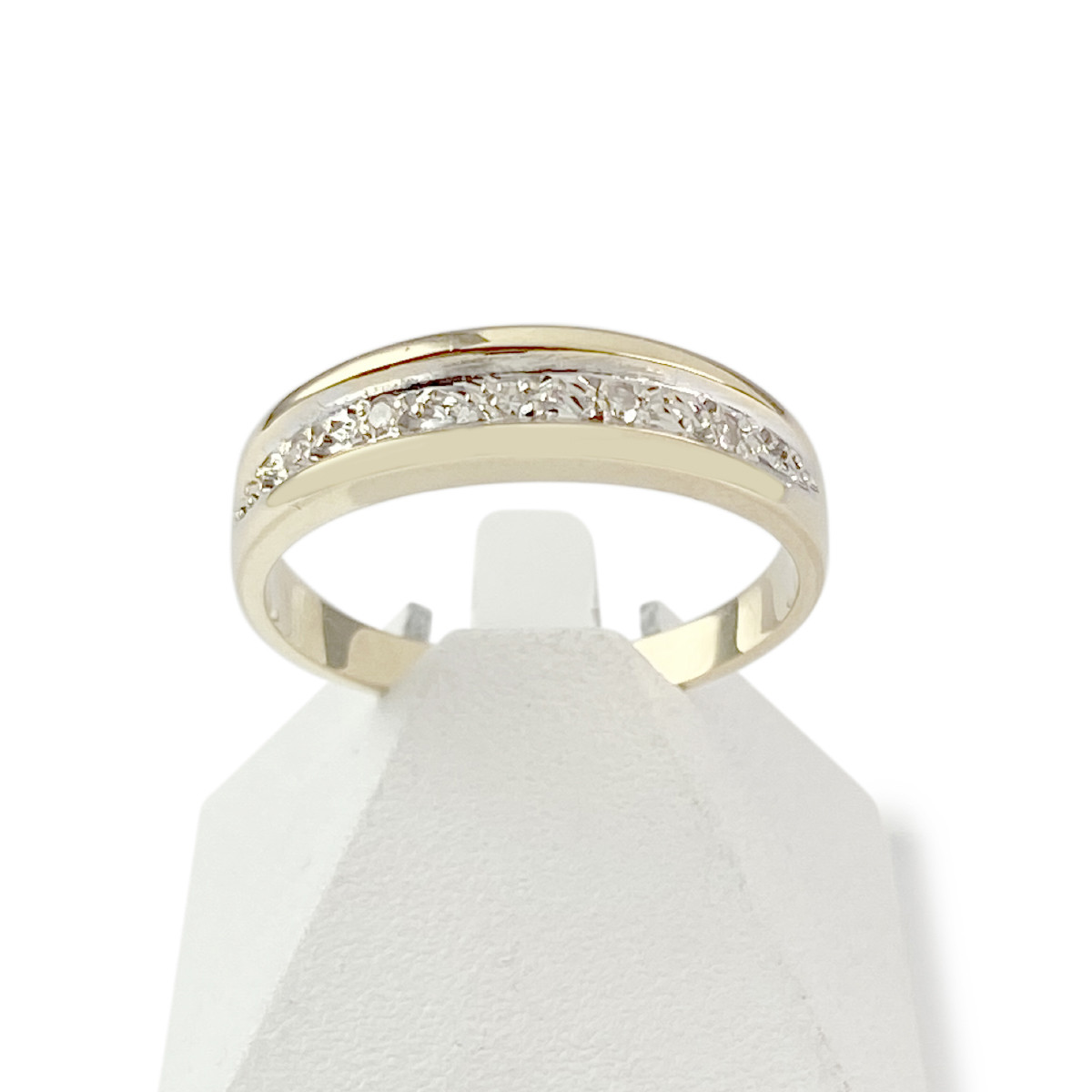 Bague d'occasion or 750 jaune 2 tons diamants