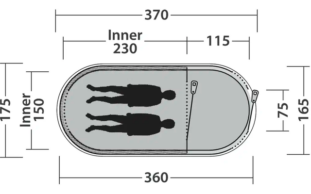 Outwell Nexion 2 Pop Up Wurfzelt für 2 Personen