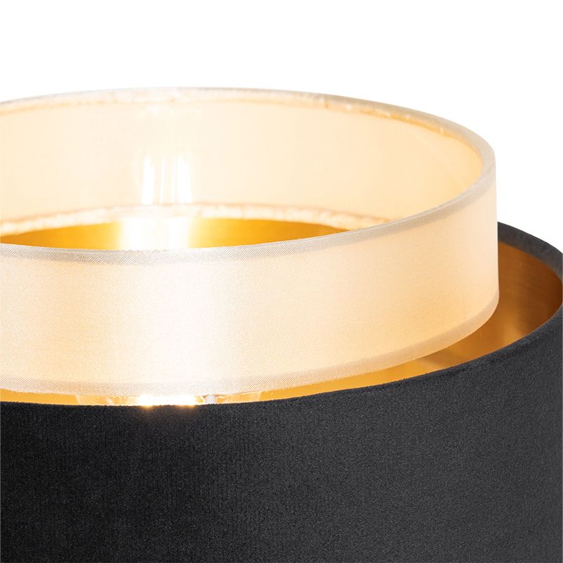 Moderne tafellamp zwart met goud - Elif