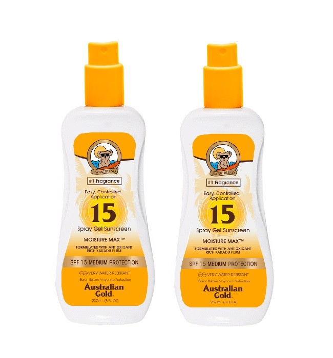 Australian Gold - 2 x Sunscreen Spray SPF 15 237 ml - Solcreme