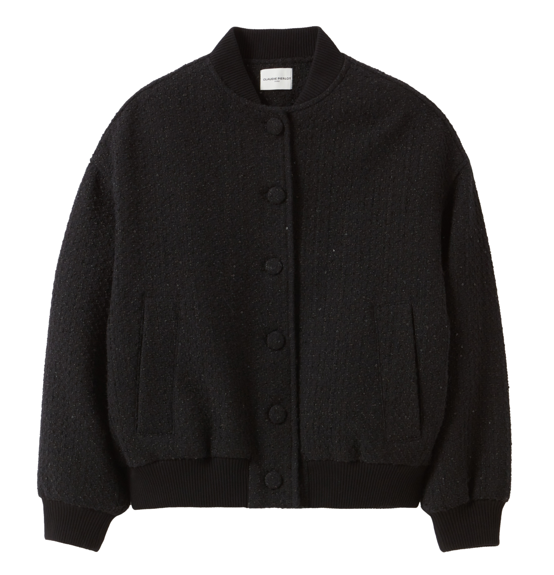 Veste ample en tweed | Noir