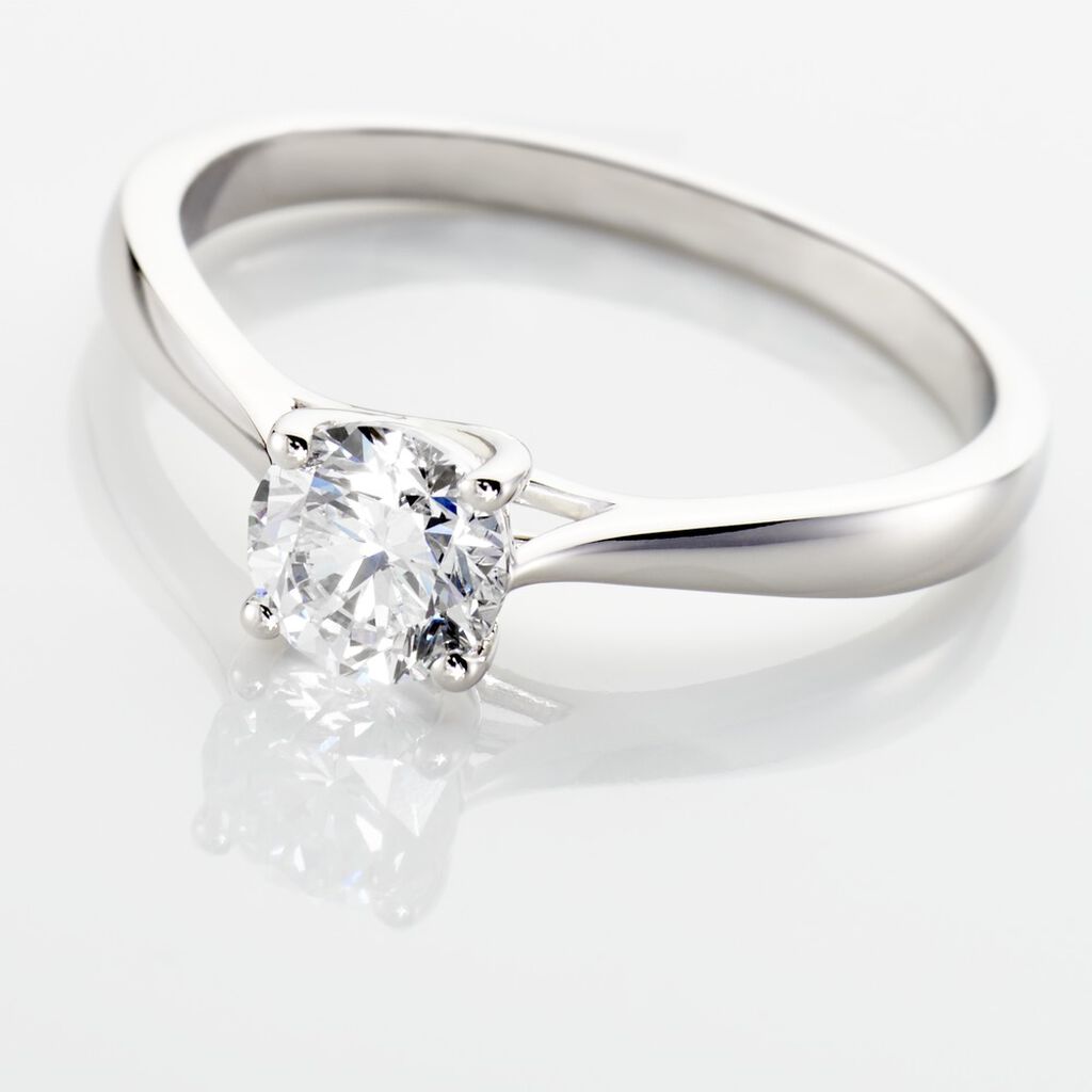 Bague Solitaire Fiona Or Blanc Diamant Synthetique