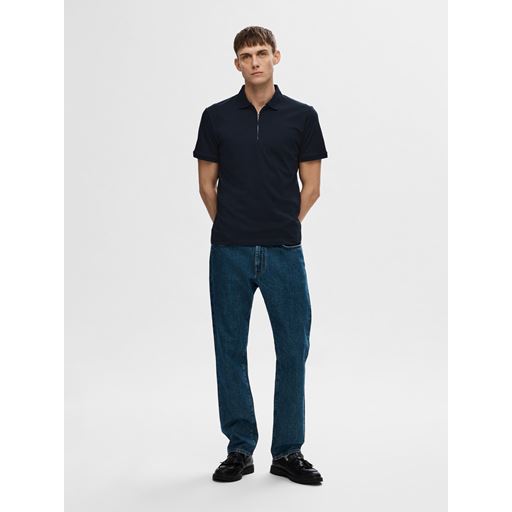 Selected Homme Fave Zip Polo, Sky Captain, L