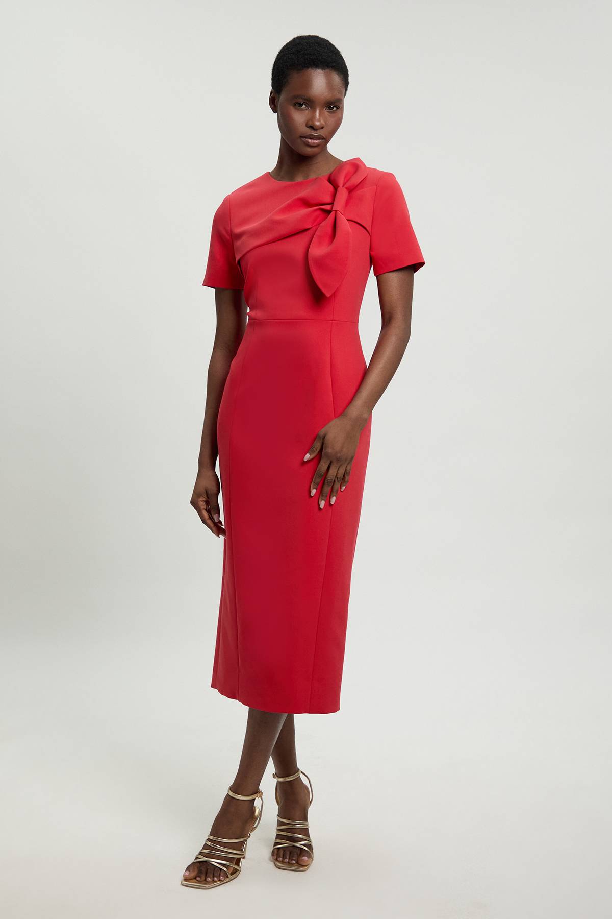 KarenMillen Robe Crayon Compacte Stretch Avec Détail Nœud
