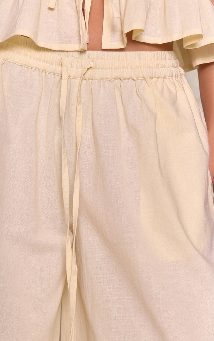 Citron Pantalon Large À Jambes Amples Avec Nœud Frontal Ensemble Coordonné