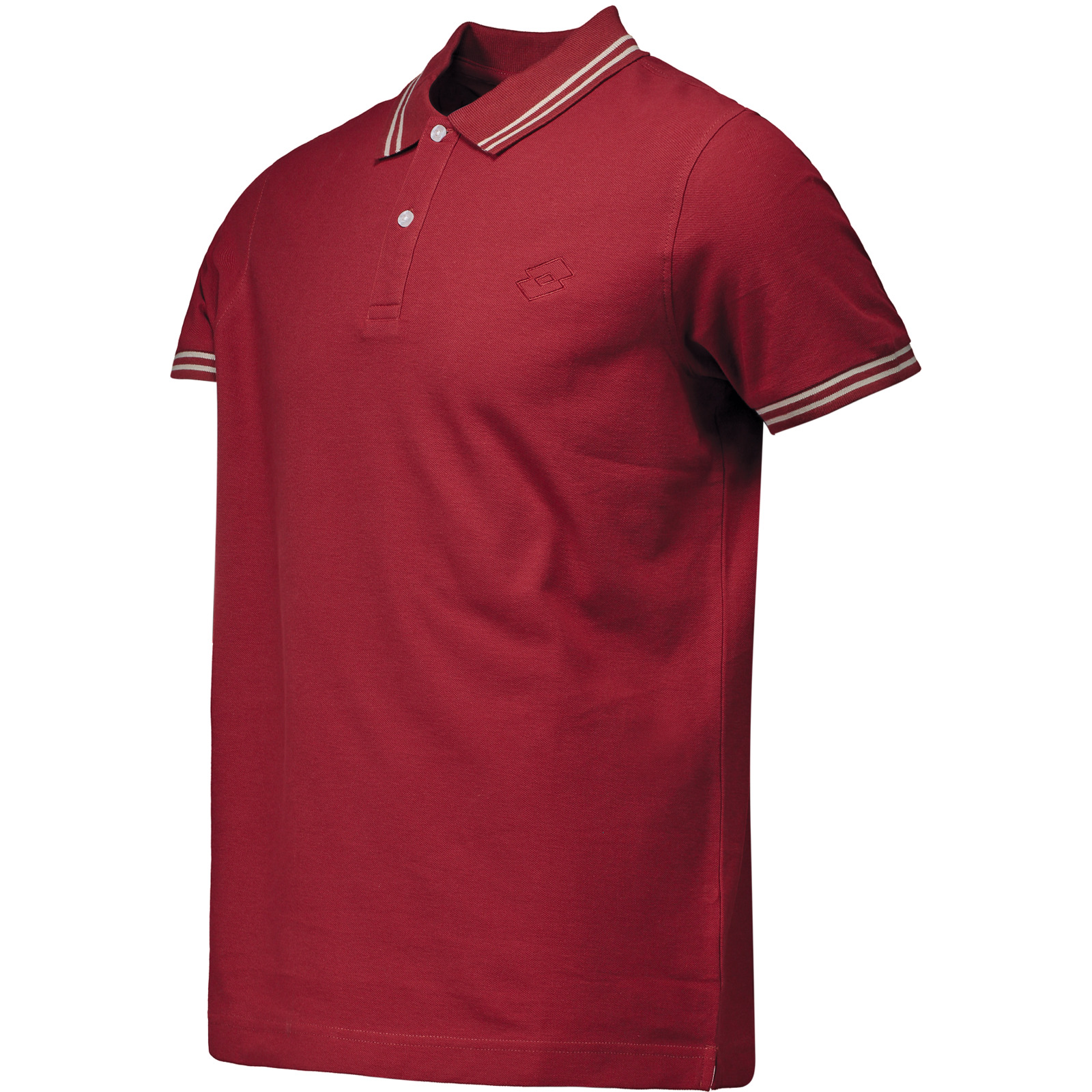 Lotto Herren-Poloshirt OT Streifen L, dunkelrot