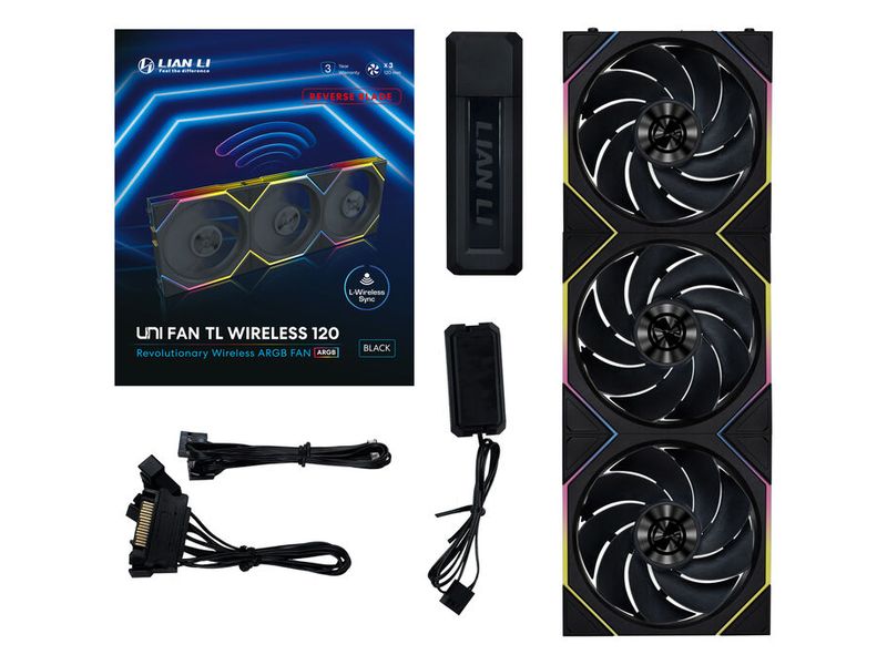 Lian Li UNI FAN TL Wireless PWM 3er-Pack – Reverse Blade Sc 3er-Pack 120 mm PWM-Lüfter