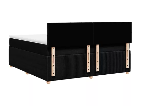 Sommier à lattes de lit avec matelas Noir 180x200 cm Tissu