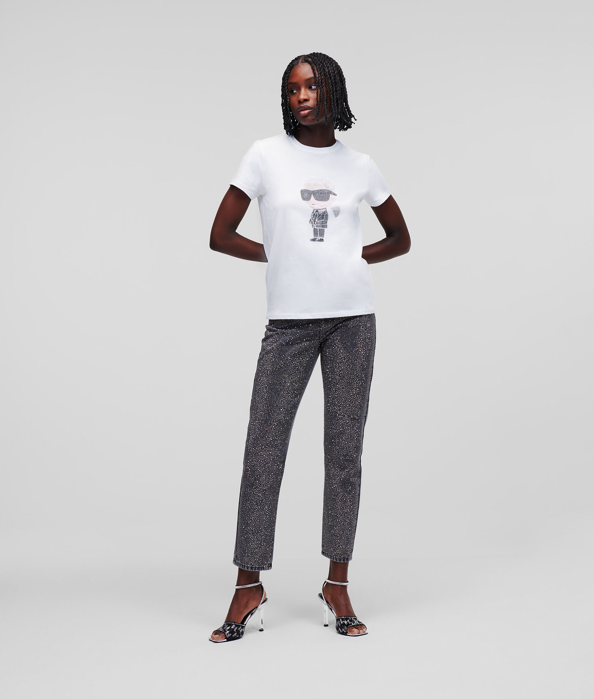 T-SHIRT KARL KARL IKONIK À STRASS