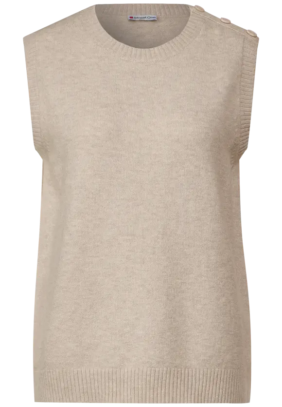 Feinstrick Pullunder - spring sand melange