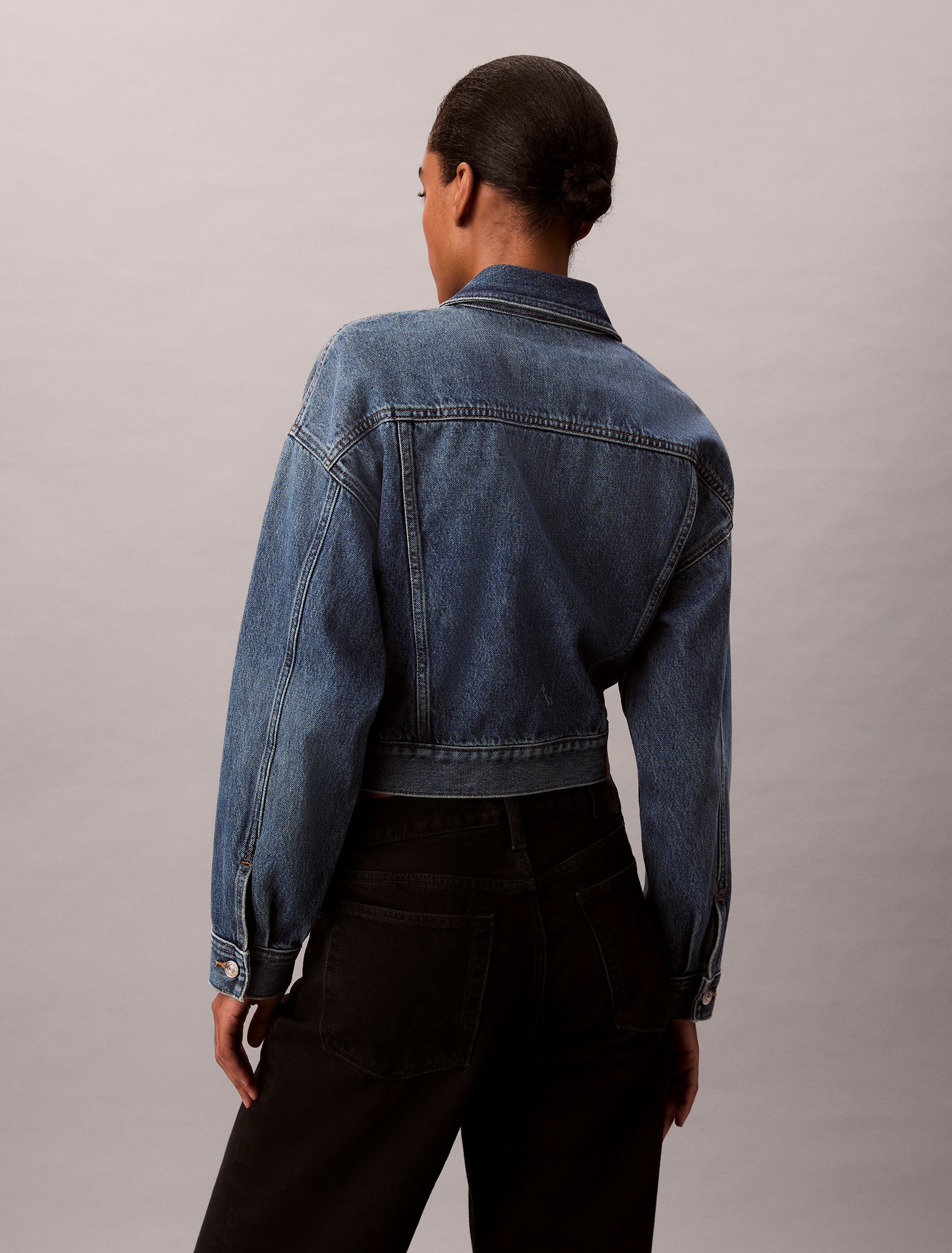 Calvin Klein Jeans Jeansjacke »DENIM CROPPED JACKET« ohne Kapuze Mit Rndhalsausschnitt, regular fit