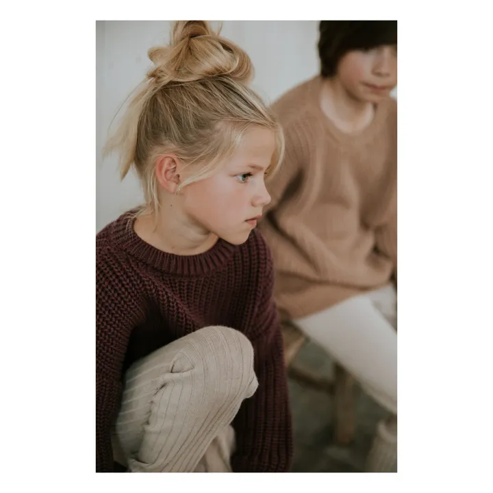 Yuki Pull Chunky Coton Bio | Bordeaux