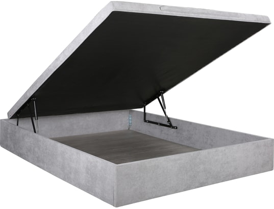 CONCEPT1 - Sommier 140 x 190 Coffre Leo EP 140x190cm Bronx gris clair