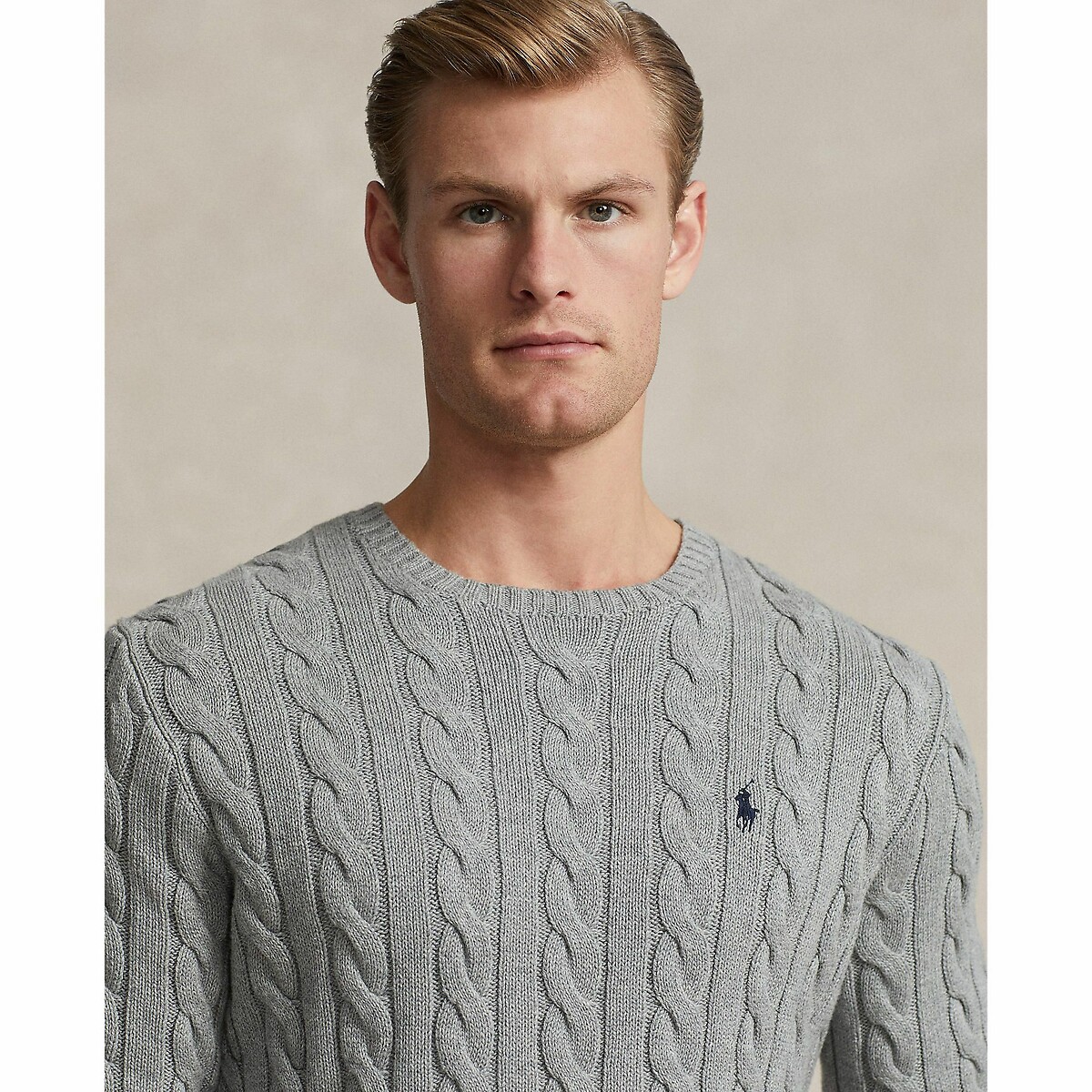 POLO RALPH LAUREN<br>Suéter de algodão trançado