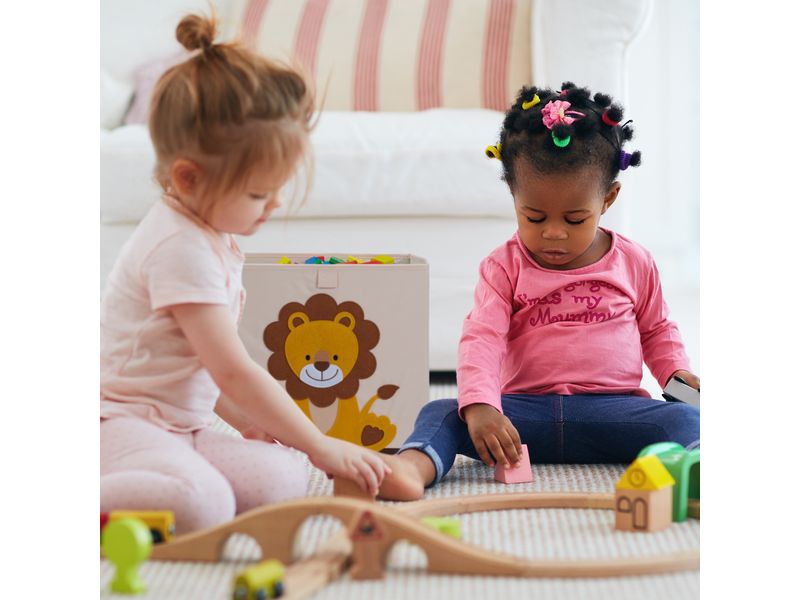 relaxdays Spielzeugbox Löwe Faltbare Aufbewahrungsbox für das Kinderzimmer