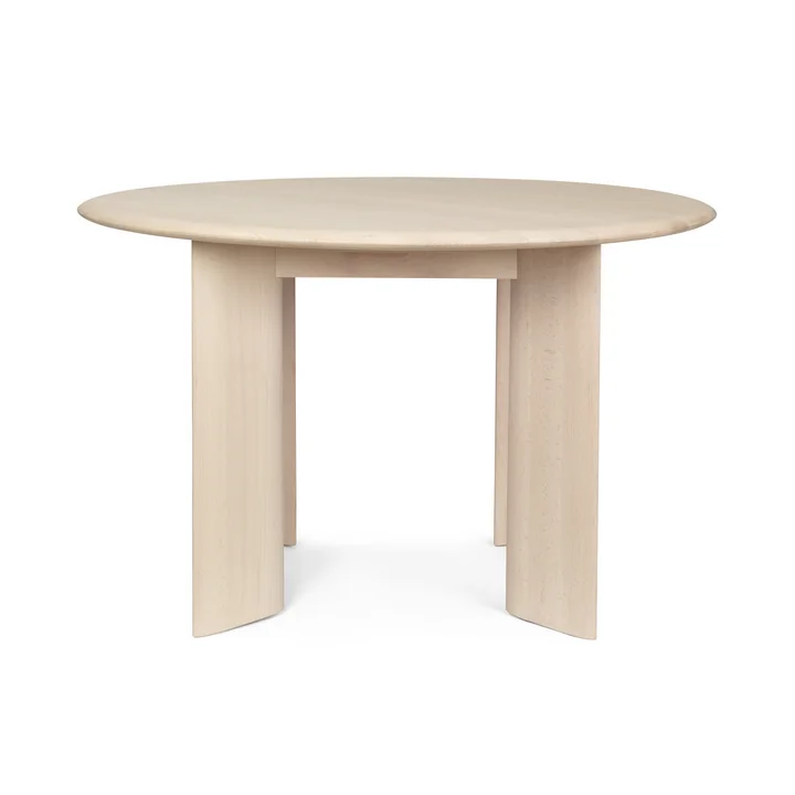 Ferm Living - Bevel Tisch, Ø 117 x H 73 cm, Buche weiss geölt