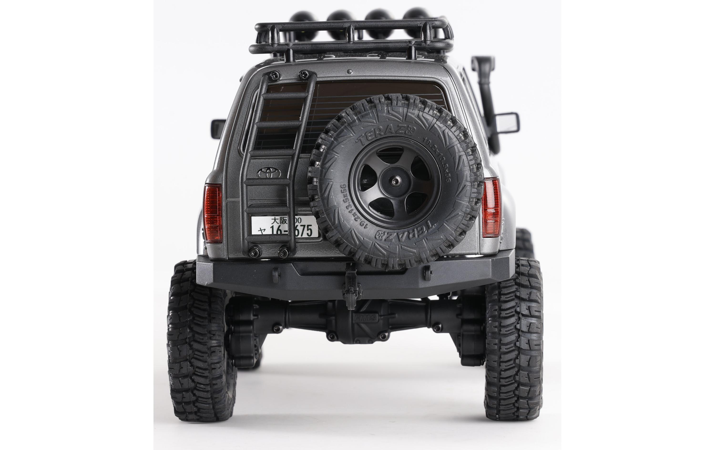 Scale Crawler FCX18 Toyota LC80 Grau, RTR, 1:18<br>Mini Rock Crawler mit detaillierter Toyota Landcruiser Karosserie und 2-Gang Getriebe