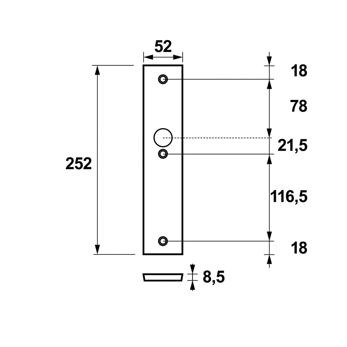 AXA 6663 Veiligheidsschild Edge Plus binnen krukgat-blind F1 - 6663-81-91