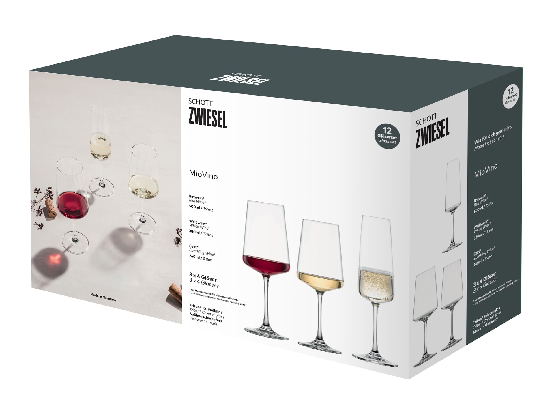 SCHOTT ZWIESEL Gläser-Set MIOVINO 12-teilig Kristallglas